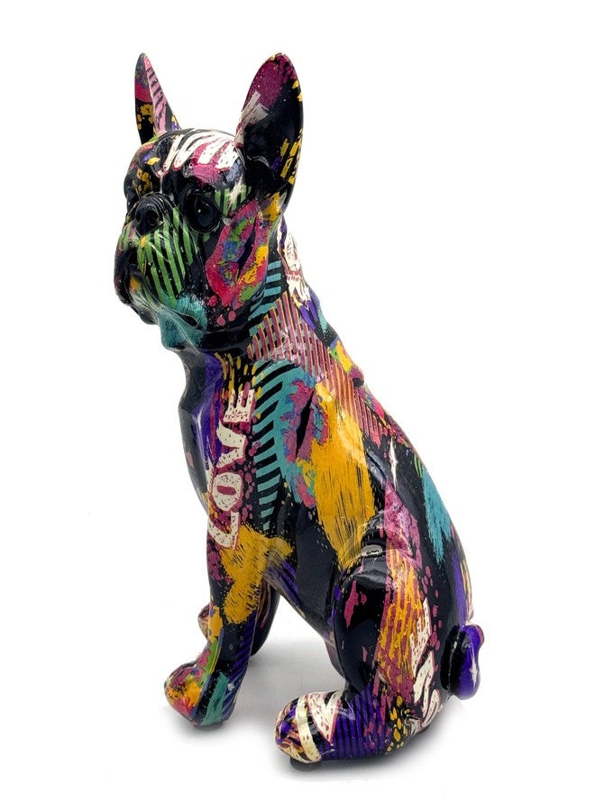 FUNSXBUG Colorful Art French Bulldog Statue Dog Figurines Sculpture Collectibles Home Office Desktop Decor Outdoor Garden Display Decoration Resin (Colour 3) - Image 3